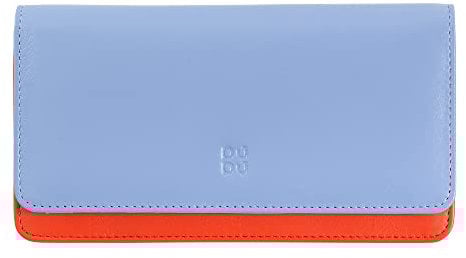 DUDU Mehrfarbige Kuvert - Brieftasche RFID in Leder Pastellblau