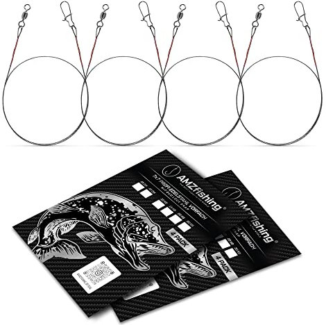 NEU AMZfishing® 7x7 Stahlvorfach in 25 oder 40cm | Raubfischangeln | Hechtangeln | Angelwirbel | Angelzubehör | Hechtköder | Hechtvorfach | Angeln Wirbel | Angeln Zubehör (40cm, 30kg)