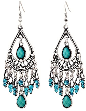 TropfenOhrringe Boho Hängend Ohrringe Set für Damen und Mädchen (C-001, One Size)
