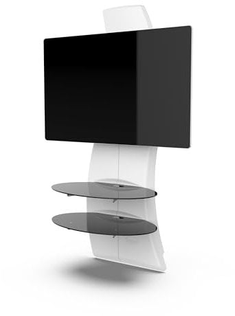 Meliconi | Ghost Design 2500 Rotation Matt bianco. Supporto di design per appendere e ruotare la tv comodo e pratico