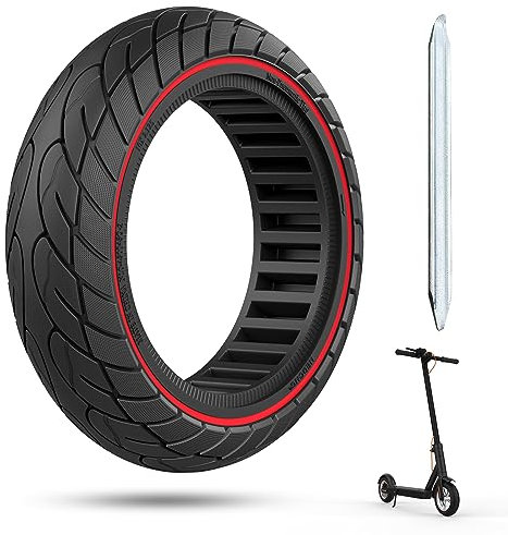 OUXI 10x2.125 Zoll Elektro-Scooter Reifen - Solid Vollgummi Tyre mit 1 Montagewerkzeug, Hoch elastisch