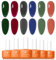 Tonitu G Jelly Gel Nail Polish Set 6 pcs Colors,Green, Burgundy, Charcoal, Cobalt Blue, Olive, Terracotta,Gel Nail Art Kit, UV LED Soak Off for Salon Manicure and Nail Art DIY at Home, for Gift