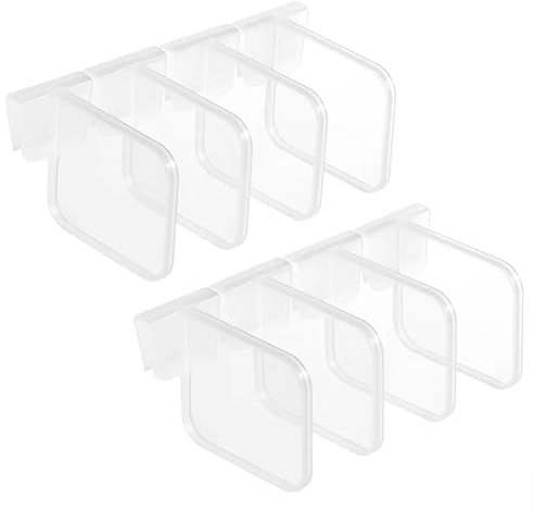 JTMM Refrigerator Dividers(8 PCS) Adjustable Drawer Fridge Seperators Plastic Organizer Dividers for Home Kitchen Office Supplies (Transparent)