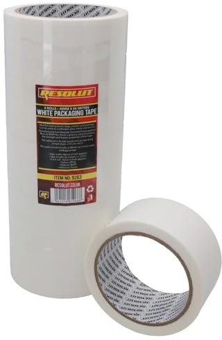 Lot de 6 rouleaux de ruban adhésif d'emballage Blanc 48 mm x 68 m