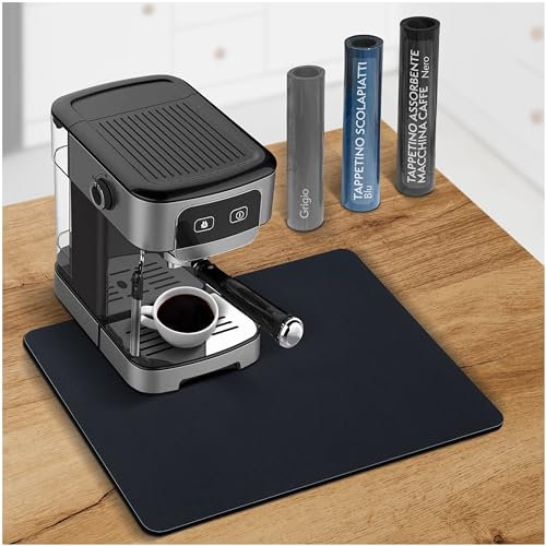 Creative Corner Tappetino Scolapiatti Assorbente Cucina 40x50 Nero, per Macchina Caffe - Tappeto Multifunzionale