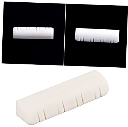Toyvian Mandolin Guitar 8 String Slotted Bone Nut Replacement Oxen Bone Sturdy Accessory Easy to Cut for Fit