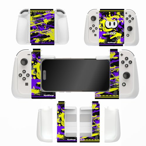 MystiForge ergonomic grip and holder for iPhone/Joycon/iOS, comfort 3-in-1 grip&holder clip for switch/switch oled, for Arcade, MFi, PS remote Play, Xbox Game Pass, Call of Duty, Genshin Impact,
