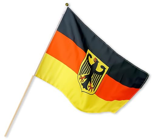 10 x Deutschland Stabfahne mit Adler Fanartikel WM EM 30x45cm Fahne Fußball Flagge