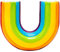 AONYAYBM Regenbogen-Deko-Vase, Flippiges Blumenvasen-Dekor, Bunte Vase in U-Form, Niedliche Blumenvase, Einzigartige Regenbogen-Dekoration für Wohnzimmer, Tischdekoration, Couchtisch-Dekoration