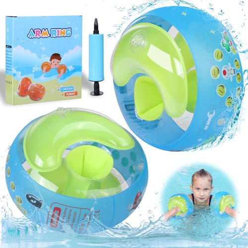 Schwimmflügel Kinder für Jungen Mädchen Teenager Kinder 1-6 Jahre, Swimsafe Schwimmhilfe Gerät für Anfänger, Schwimmring (Blau, M(7CM))