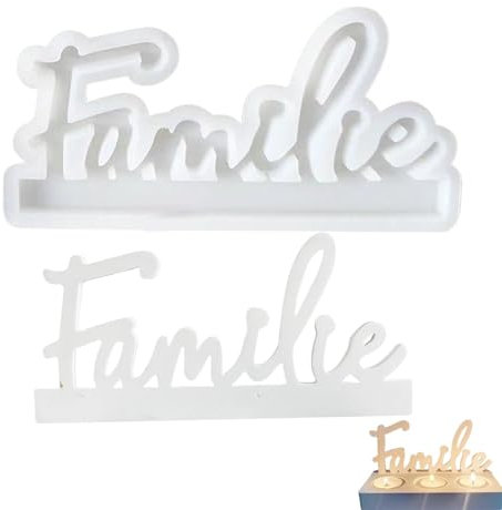 Familie Buchstaben Silikonform, Silikonformen Gießformen Kerzenhalter, Kombination Silikonform Kerzenhalter, Deutsche Wortharz Gießformen, Kerzenform Seifenform Epoxidharz Formen Für Seife, Gips