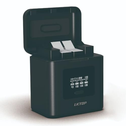 XBERSTAR Camera Battery Charger for DJI Action 3/4 Two-Way Battery Manager Fast Charging Battery Charging Case Compatible with DJI Action 3/4 Charging Hub (Black)