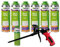FM220 Bauschaum Montageschaum Pistolenschaum Multischaum Fensterschaum hohe Schalldämmung Wärmedämmung 500ml Kombisets (mit Reiniger AA290 + Schaumpistole Business, 6x 500ml)