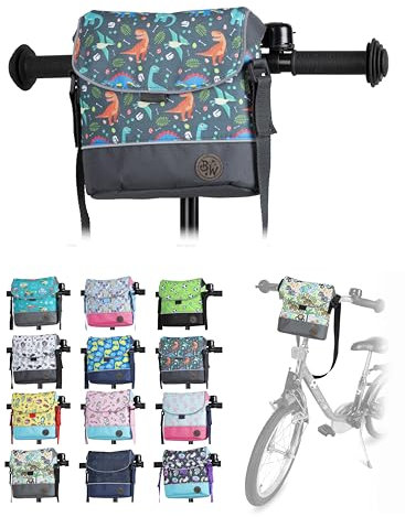 BAMBINIWELT Kinder Lenkertasche – Fahrradtasche für Kinder, Laufradtasche & Lenkerkorb mit Schultergurt – kompatibel mit Puky, Woom & Roller – wasserabweisend & robust, Farbe: Modell 16
