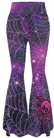 YEXIATODO Ausgestellte Damen-Leggings mit Glockenunterteil für Damen, Po-Lifting, Spinnennetz 1, XX-Large