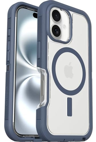 OtterBox Defender Series XT MagSafe Case for iPhone 16, Shockproof, Drop proof, Ultra-Rugged, Protective Case, 7x Tested to Military Standard, Clear/Blue