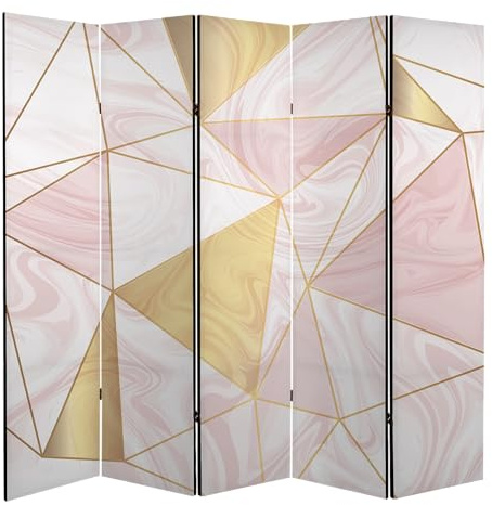 framed concept - Paravent Raumteiler Holz 225x172 cm, 5-teilig beidseitig, Sichtschutzwand