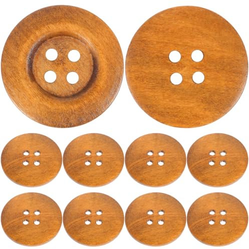 Operitacx Stil: 10 Stück 50 Mm Große Holzknöpfe Mit 4 Löchern Breite Seite Solide Knöpfe Für Strick- Und Scrapbooking-projekte.