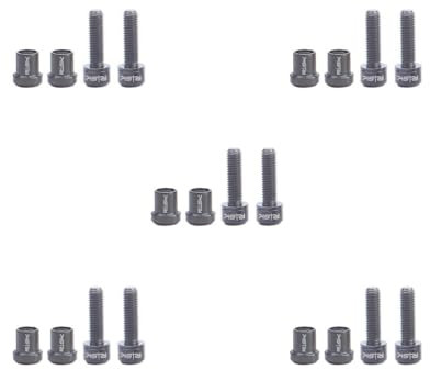 5 Set Titanium Alloy Bike Stem Bolts Nut Kits Bicycle Screw Bolts Bike Carbon Stem Black M5x18mm 4 pcs/bage