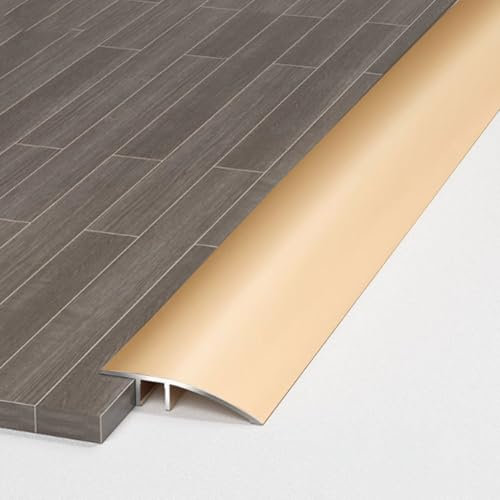 Aluminum Floor Transition Strip Door Bar,Floor Bar for Doorways Threshold Ramp Tile Laminate Planks,Bridge The Height Between 6-12mm(Copper Gold,0.9m × 4.3cm)