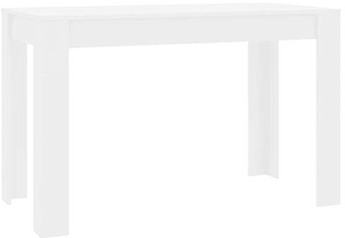 Modern High Gloss White Dining Table 120x60x76 cm Sleek Design Sturdy Chipboard Construction Ideal for Small Spaces