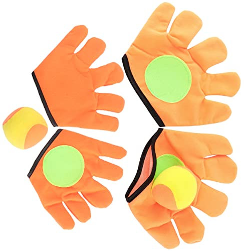 JOINPAYA Pädagogisches Wurf- Und Fangspiel Kinderhandschuhe Klebriges Set Orange L 2 Aus Sicherem Material