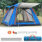 Gziztx Camping Zelt 6-8 Personen Pop Up Zelt Wurfzelt mit 2 Türen und 2 Fenstern, Wasserdicht, Sonnenschutz, Einfach Aufzubauen, für Reisen im Freien, Wandern, Strand, Angeln (265 * 265 * 190CM Blau)