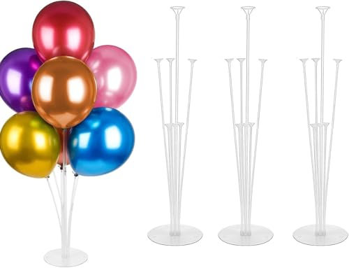 Supporto per palloncini, 3 pezzi, supporto per palloncini, riutilizzabile, per decorazioni di nozze e compleanni, decorazioni per feste