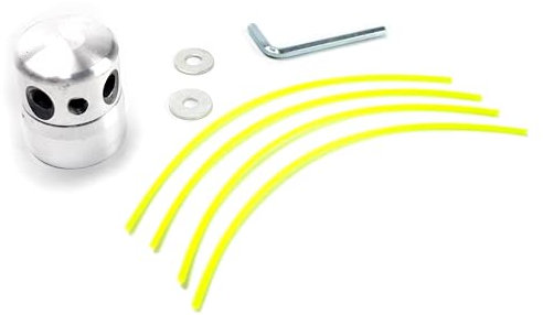 Bobina - Metal con 4 Agujeros, diámetro de Hilo de 3mm y Tornillo Lateral para desbrozadora. Ideal para Uso en jardín y Mantenimiento. *