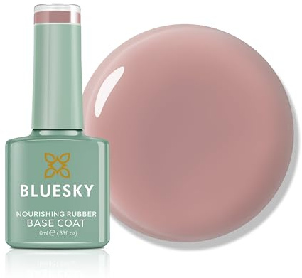 Bluesky Rubber Base Coat 10ml – Vintage Rose - BNR10, Base Gel for Nails, Strengthening Gel Base Coat for 21 Day Manicure, LED UV Lamp Required