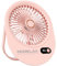 Morelax Portable Desk Fan Rechargeable,Small Personal Fan Strong Powerful Wind Battery Operated, Slim Silent, 6 Speeds Cooling Handheld Mini USB Table Desktop Fans for Indoor Outdoor Office (Pink)