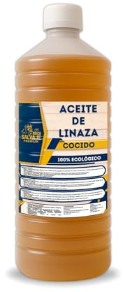 Huile de lin cuite | 100 % écologique | Nutrition | Protection (1 litre) BRICOSALVAJE PREMIUM
