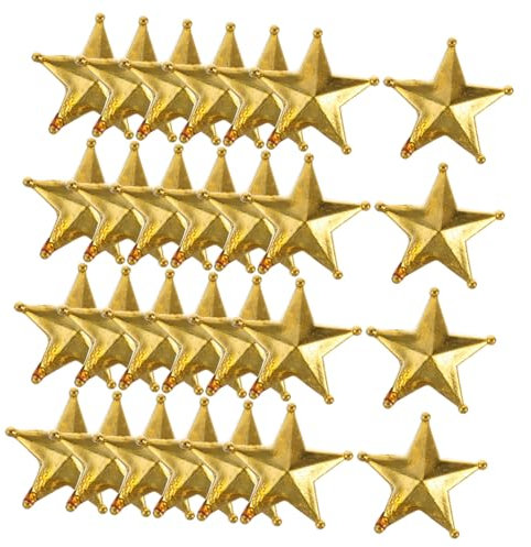 HEALLILY 50 piezas de decoración de árbol de Navidad con estrella dorada para fiesta en casa, fácil de instalar, premium para mini árboles y ocasiones festivas