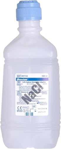 MediSale 0.9% Sodium Chloride (NaCl) Solution – 1000ml Sterile Bottles, Pack of 6