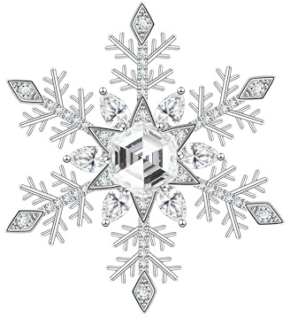 KristLand Elegante Schneeflocken Brosche mit funkelndem Zirkonia Stein Weiß Gold überzogene Blume Brosche Pin Hochzeiten Weihnachtsschals Outfits Pin Geschenk für Frauen Damen