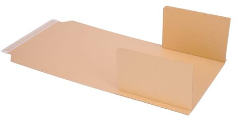 verpacking 50 x emballage livre 28 x 20,5 x 2 Ã 7 cm étui d'expédition fermeture adhésive, brun - BV 3