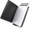 Stealth Wallet Porte Carte Bancaire RFID pour Homme - Porte-Cartes De Crédit avec Mécanisme Pop Up et Boîte Cadeau - Portefeuilles de Crédit Aluminium Minces (Aluminium Argent, Cuir Noir)