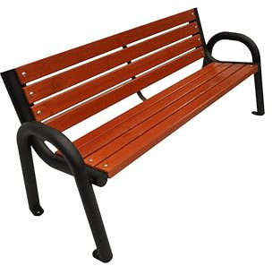 Primario Grande Gartenbank, Parkbank Holz - Gartenmöbel, Outdoor Bank mit 350kg Tragfähigkeit - Sitzbank Wetterfeste, Design Skandinavische (Primario Mahagoni, 125 cm - Gesamtlänge der Bank, CE)