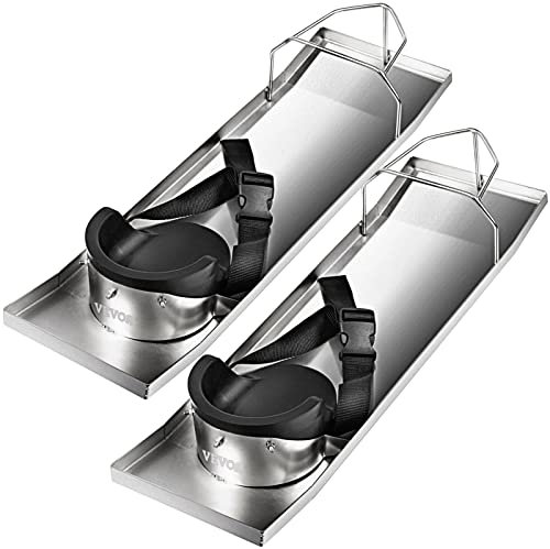 VEVOR Zwei Betonschieber, 70 x 20 x 10 cm Betonieren mit Polster ein paar Betondecke aus Edelstahl 5,1 kg Rüttelpatsche Anwendung zum Bewegen über nassen Beton Veredelung Estrich und Fertigstellen