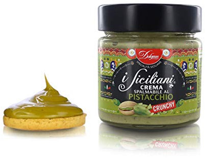 Dolgam Crema Spalmabile al Pistacchio con Granella di Pistacchio [Crunchy], Prodotta in Italia, ''I Siciliani'', Vasetto da 200 Grammi