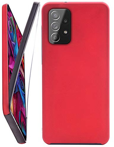 CEKA TECH Coque pour Samsung Galaxy A52 4G / 5G, Protection intégrale Avant + arrière en Rigide, Housse Etui Tactile 360 degré – Antichoc, Transparent pour (Galaxy A52 (6.5pouces), Rouge)