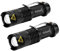 Enkarl LED Torch, Mini LED Flashlight, 2 Packs of Super Bright 350 Lumen 3 Modes Zoomable AA Battery Powered Torch Light with Clip for Fishing Camping Outdoors(Battery No Included) (2 Packs)