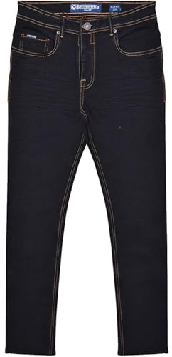 Lambretta Mens Stafford Slim Fit Denim Jeans - Black - 32L