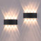 FUPE 2 Stücke Wandleuchte Aussen/Innen LED Wandlampe Außen 16W 1600LM Wandbeleuchtung Up and Downlight IP65 Wasserdichte moderne Aluminium Scheinwerfer Wandleuchten(schwarz 3000K warmes Licht)