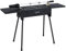 COSTWAY Charcoal Barbecue Grill, Stainless Steel BBQ Grill with Electric Roasting Fork, Detachable Legs and Side Trays, Portable Outdoor Rotisserie Roaster for Camping Picnic