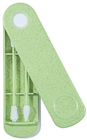 Io Nova ® Wiederverwendbare Wattestäbchen im Doppelpack für Ohren-Reinigung und Make-Up Entfernung, nachhaltig, umweltfreundlich (grün)