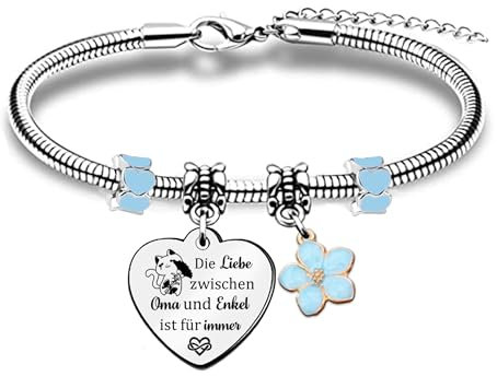 HZBLAZ Oma Armbänder Weihnachten Muttertag Geschenk Oma und Enkel Liebe für Immer Armreif Geburtstag Abschlussfeier Ruhestand Schätzen Gravierte Andenken Erntedankfest Frauen Schmuck