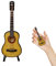 Esoes hölzerne Gitarren Miniatur-Musikinstrument-Modell, Mini schöne künstliche Gitarren Puppenhaus Ornament Urlaub Accessoire Geschenk mit Unterstützung Standing Bow (Gitarre)