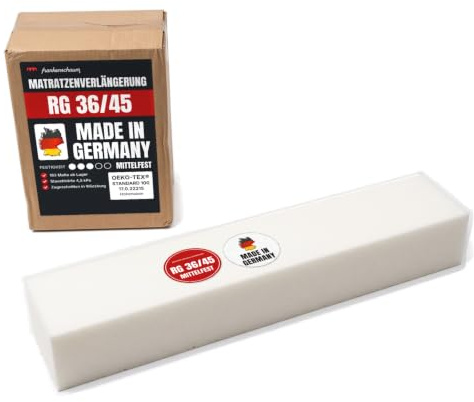 Frankenschaum Premium Matratzenverlängerung - 60×25×20cm extra passender Schaumstoff Zuschnitt für die perfekte Bettlänge super einfach nachrüsten