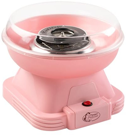Bestron machine barbe à papa, Cotton Candy Maker avec 10 bâtonnets & cuillère à mesurer, idéal pour les anniversaires d'enfants & l'amusement à la maison, Sweet Dreams Collection, Couleur: Rose